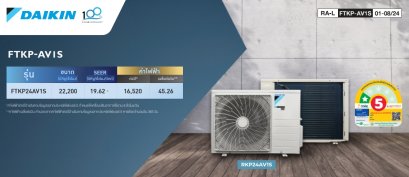 FTKP24AV1S ไดกิ้น DAIKIN แบบติดผนัง รุ่น MAX INVERTER STAR KP series R-32 ขนาด 22,200BTU(6600-245000) #5⭐ รีโมทไร้สาย 2026