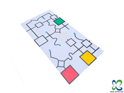 ชุดสนามแข่งขันหุ่นยนต์อัตโนมัติระดับประถม พร้อมอุปกรณ์สำหรับฝึกซ้อม ไม่มีขอบสนาม