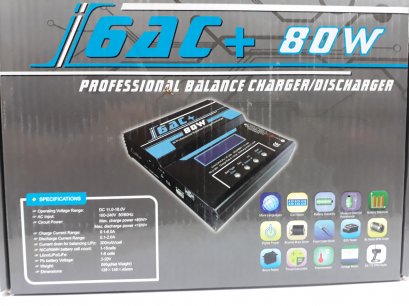 เครื่องชาร์จแบตเตอรี่ i6ac+ 80w พร้อมสายต่อขั้วแบตลิโพ