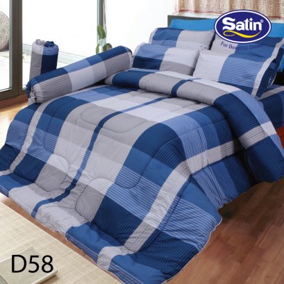 (Factory Sale) Satin ชุดผ้าปูที่นอน 3.5 ฟุต 3 ชิ้น + ผ้านวม 60"x90" For Beautiful Dream