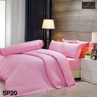 Premier Satin ชุดผ้าปูที่นอน 6 ฟุต 6 ชิ้น +ผ้านวม 90"x100" เคลือบสารกำจัดแบคทรีเรีย