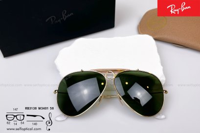 Rayban Shooter RB3138 W3401 62
