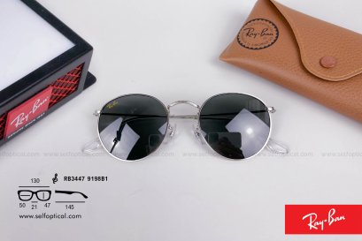 RayBan Round Metal RB3447 9198B1 Size 50