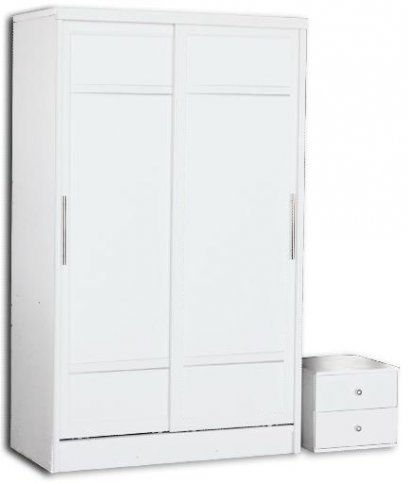 ตู้เสื้อผ้าบานเลื่อน ขนาด 120 ซม. บานทึบ