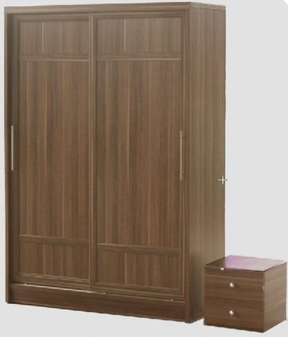 ตู้เสื้อผ้าบานเลื่อน ขนาด 150 ซม. บานทึบ