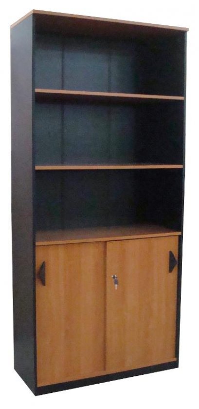 ตู้เอกสาร ทรงสูง บานเลื่อนทึบ 2 ชั้น