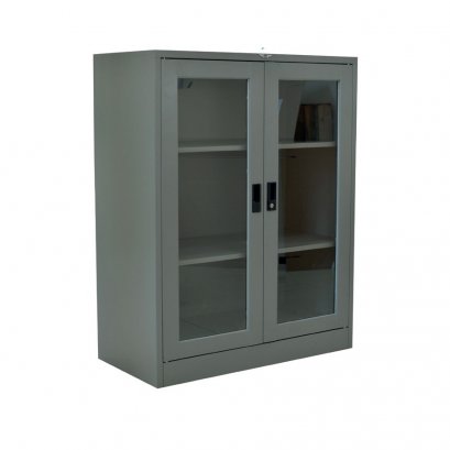 ตู้เอกสารเหล็กบานเปิด แบบกระจก ทรงเตี้ย 4 ฟุต