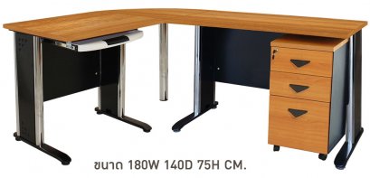 ชุดโต๊ะทำงานตัวแอล plus4
