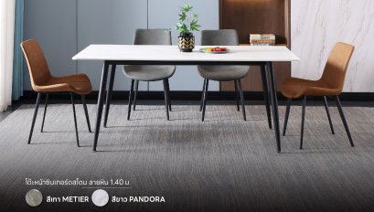 ชุดโต๊ะกินข้าวท๊อปหิน + เก้าอี้ 4 ที่นั่ง