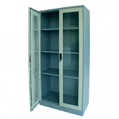 ตู้เอกสารเหล็กบานเปิด แบบกระจก ทรงสูง 3 ฟุต