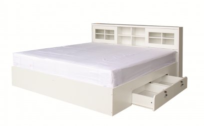 เตียงบานเลื่อน 5 ฟุต + ลิ้นชักเก็บของ