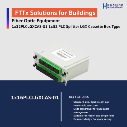 1x16PLCLGXCAS-01 1x16 PLC Splitter LGX Cassette Box Type