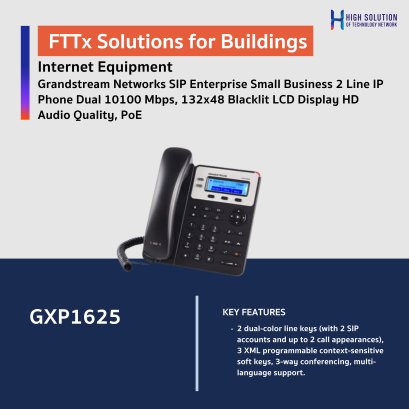 Grandstream Networks SIP Enterprise Small Business 2 Line IP Phone Dual 10100 Mbps, 132x48 Blacklit LCD Display HD Audio Quality, PoE