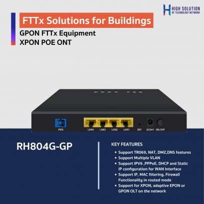 RH804G-GP, XPON 4 PORTS GE POE ONU
