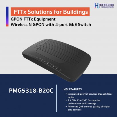 Wireless N GPON FTTx ONU (ONT) HGU with 4-port GbE Switch