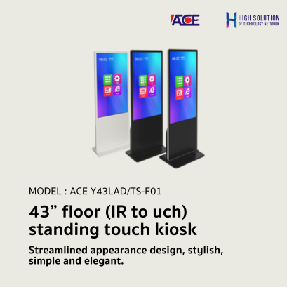 ACE Y43LADTS-F01 (IR to uch) 43” floor standing touch kiosk