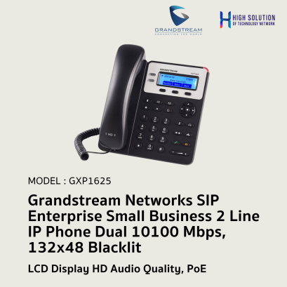 Grandstream Networks SIP Enterprise Small Business 2 Line IP Phone Dual 10100 Mbps, 132x48 Blacklit LCD Display HD Audio Quality, PoE