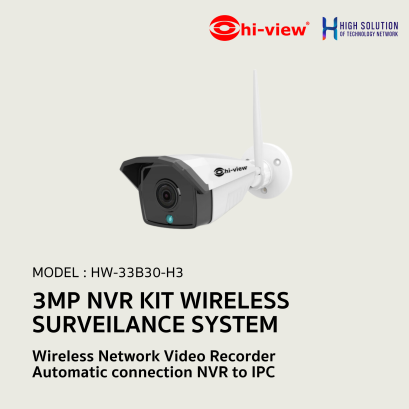 HW-33B30-H3 Hi-View 3MP NVR KIT WIRELESS SURVEILANCE SYSTEM Network Camera IP Camera CCTV Camera