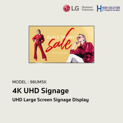 98UM5K LG 98&quot; UHD Large Screen Signage Display with LG webOS Platform Digital Signage Information Display