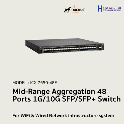 ICX 7650-48F RUCKUS Mid-Range Aggregation 48 Ports 1G/10G SFP/SFP+ Switch Network system wifi &amp; Wire system