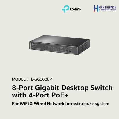 TL-SG1008P (TP-Link) 8-Port Gigabit Desktop Switch with 4-Port PoE+ wifi &amp; wired system