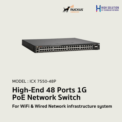 ICX 7550-48P RUCKUS Mid-Range Access 48 Ports 1G PoE Network Switch For WiFi &amp; Wired Network infrastructure system