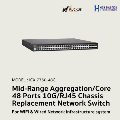 ICX 7750-48C RUCKUS Mid-Range Aggregation/Core 48 Ports 10G/RJ45 Chassis Replacement No PoE Network Switch For WiFi &amp; Wired Network infrastructure system