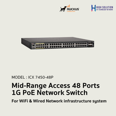 ICX 7450-48P RUCKUS Mid-Range Access 48 Ports1G PoE Network Switch For WiFi &amp; Wired Network infrastructure system