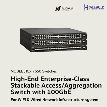 ICX 7650 Switches RUCKUS High-End Enterprise-Class Stackable Access/Aggregation Switch with 100GbE For WiFi &amp; Wired Network infrastructure system