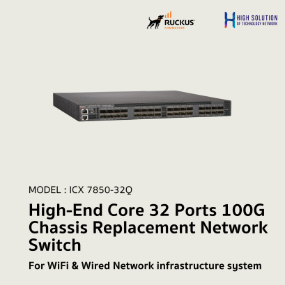 ICX 7850-32Q RUCKUS High-End Core 32 Ports 100G Chassis Replacement No PoE Network Switch For WiFi &amp; Wired Network infrastructure system