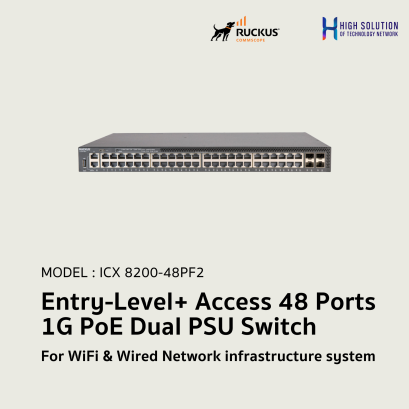 ICX 8200-48PF2 RUCKUS Entry-Level+ Access 48 Ports 1G PoE Dual PSU Network Switch For WiFi & Wired Network infrastructure system