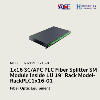 1x16 SC/APC PLC Fiber Splitter SM Module Inside 1U 19&quot; Rack Model-RackPLC1x16-01