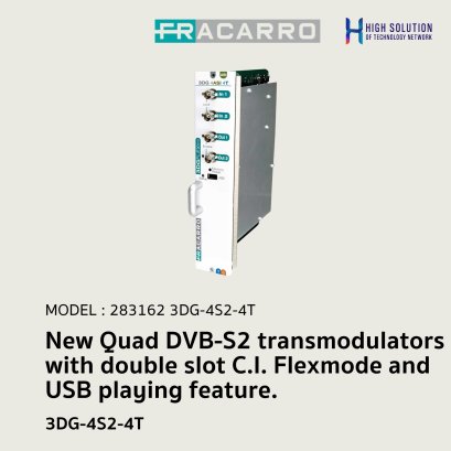 New Quad DVB-S2 transmodulators with  double slot C.I. Flexmode and USB  playing feature.