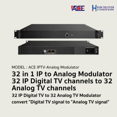 32 IP to 32 RF Analog Agile SSB Modulator (ACE) Convert 32 IP Digital TV 32 in 1 IP to Analog Modulator