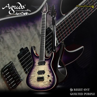 Aguda Active Electric Guitar กีตาร์ไฟฟ้า Metal รุ่น Resist 6NT Quilted Purple