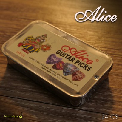 Alice ปิ๊กกีตาร์24ตัว พร้อมกล่อง (คละไซส์)