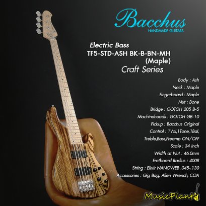 Bacchus เบสไฟฟ้า รุ่น TF5-STD-ASH NA-BN (Maple)