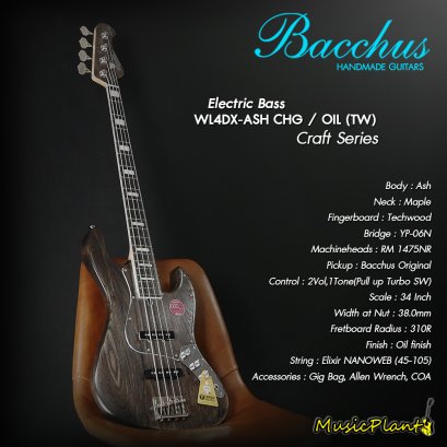 Bacchus เบสไฟฟ้า รุ่น WL4DX-ASH CHG / OIL (TW)