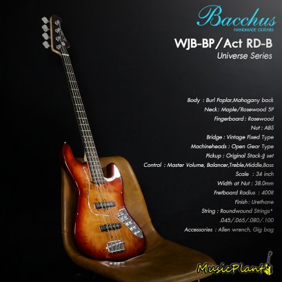 Bacchus เบสไฟฟ้า รุ่น WJB-BP/Act RD-B