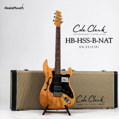 Cole Clark | Hollow Baby HSS - True Balance Pickups - Natural - Black scratach plate