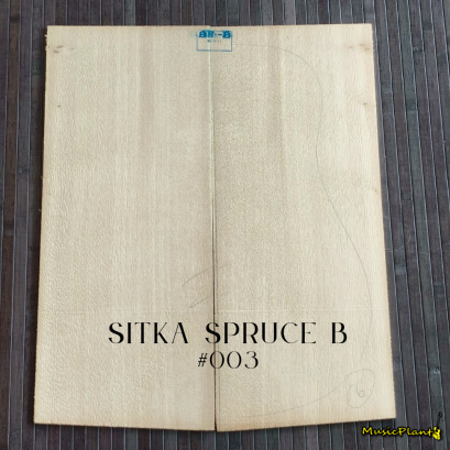 ไม้หน้ากีตาร์โปร่ง Sitka Spruce เกรด B (003)