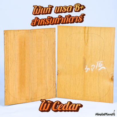 ไม้หน้า Solid Cedar สำหรับทำกีตาร์โปร่งเกรด B+