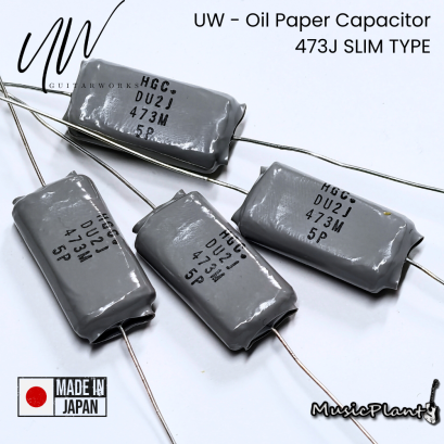 UW - Oil Paper Capacitor 0.047μf (473J) Slim Type คาปาซิเตอร์ สำหรับ ปิ๊กอัพซิงเกิลคอยด์ แบบ Slim