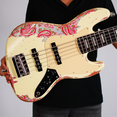 Dhatarattha - Performance DEB 5 Strings | Vintage White Over Pink Paisley