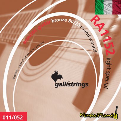 GalliStrings สายกีตาร์โปร่ง รุ่น RA1152 (80/20) LIGHT SPECIAL (11-52) GalliStrings สายกีตาร์โปร่ง รุ่น RA1152 (80/20) LIGHT SPECIAL (11-52)