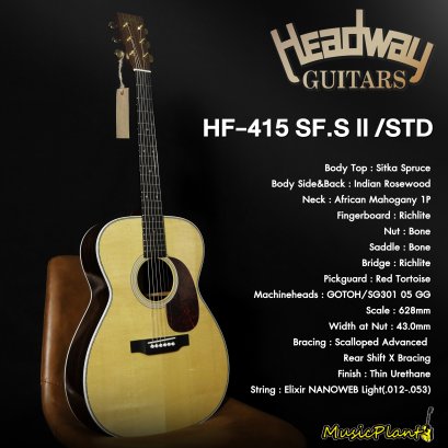 Headway กีตาร์โปร่ง รุ่น HF-415 SF.S Ⅱ /STD Headway กีตาร์โปร่ง รุ่น HF-415 SF.S Ⅱ /STD
