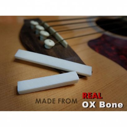 หย่องบนและสะพานสายกระดูก 2 ชิ้น ผลิตจากกระดูกวัวแท้ (Nut+Bridge)  