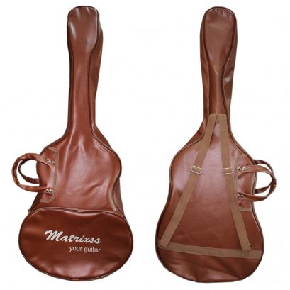 Matrixss กระเป๋ากีตาร์โปร่ง รุ่นกระเป๋าหนังสีน้ำตาล Acoustic Guitar Bag บุฟองน้ำหนา 10 mm  