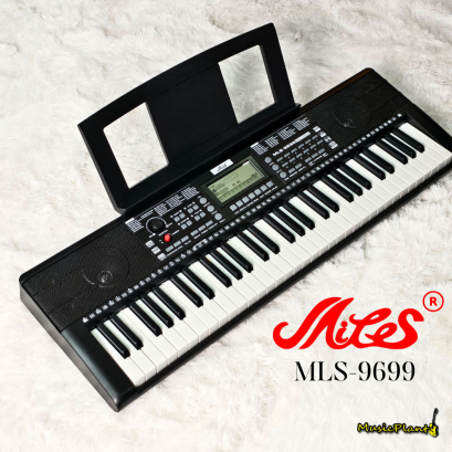 Miles MIDI คีย์บอร์ดไฟฟ้า Keyboard 61 คีย์ มีไฟที่คีย์ รุ่น MLS-9699 คีย์ใหญ่ มาตรฐาน ช่อง USB , MIDI , Output , Input