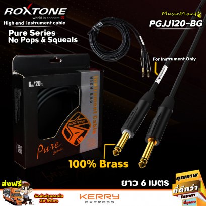 Roxtone สายแจ็คกีตาร์ สายแจ็ค ยาว 6 เมตร Instrument Cable รุ่น Pure Series PGJJ120L6
